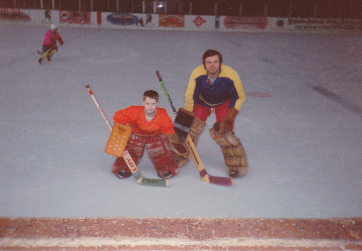 Lukáš Mensator na hokejové archivní fotografii.
